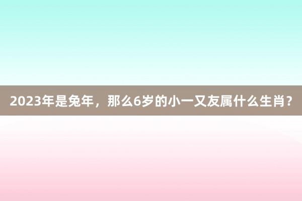 2023年是兔年，那么6岁的小一又友属什么生肖？